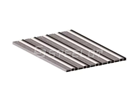 Алюминиевая решетка SteeGuard Стандарт 40 ворс + щетка + скребок