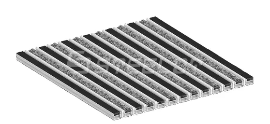Алюминиевая решетка SteeGuard Стандарт резина + ворс + скребок