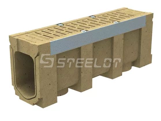 Моноблок полимербетонный ревизионный с полимербетонной решеткой SteeBlock DN110 H200, кл. Е600