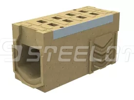 Моноблок полимербетонный ревизионный с полимербетонной решеткой SteeBlock DN200 H380, кл. F900